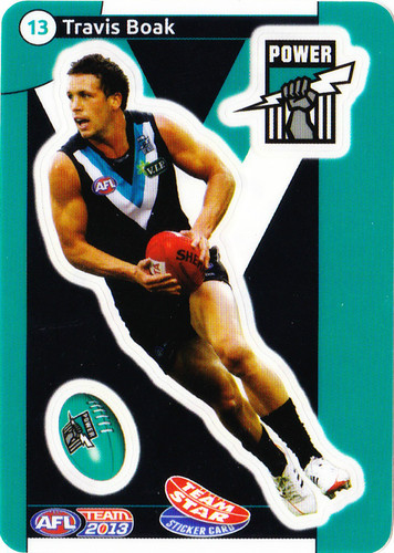 AFL 2013 Teamcoach Team Star Stickers 13 Travis BOAK (Port) - Click Image to Close