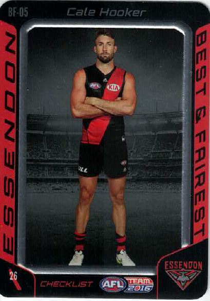 2016 Teamcoach Best & Fairest Card BF-05 Cale Hooker 