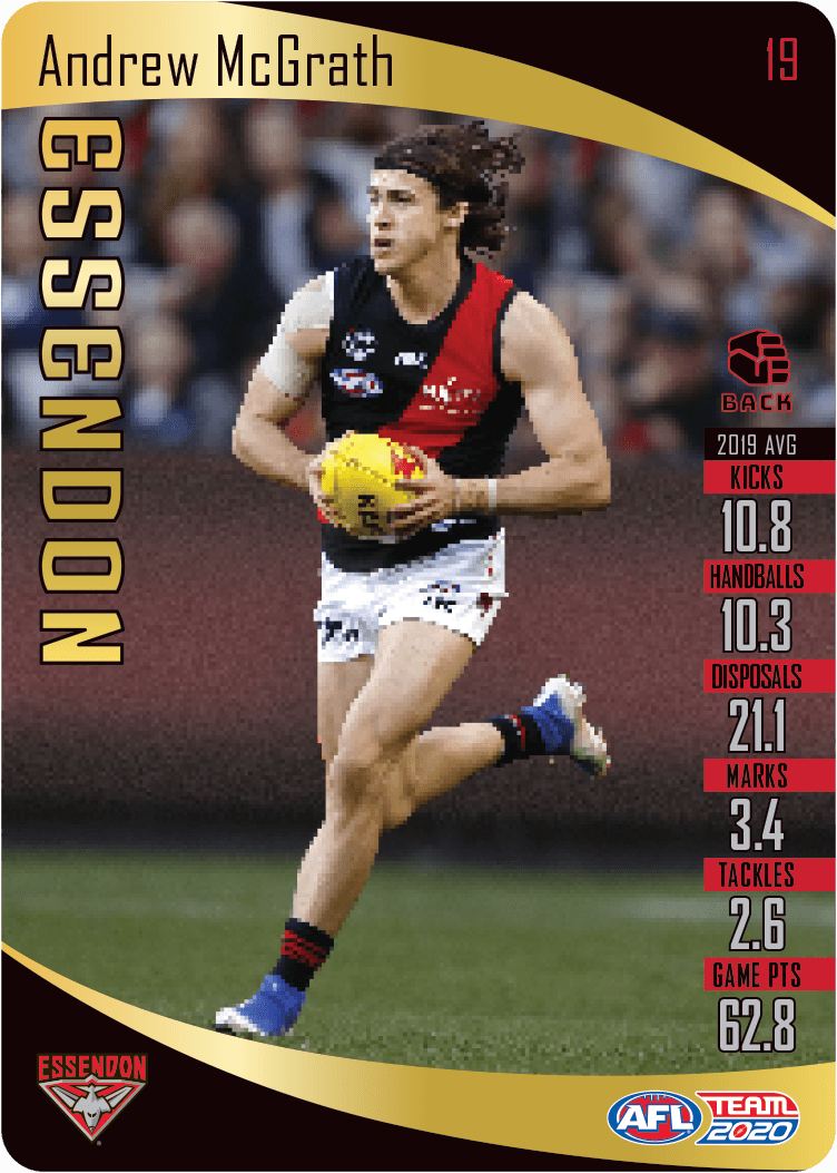2020 Teamcoach Gold Card 19 Andrew McGRATH (Ess) - Click Image to Close