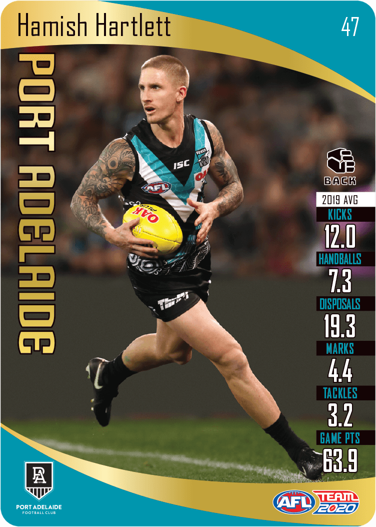 2020 Teamcoach Gold Card 47 Hamish HARTLETT (Port) - Click Image to Close