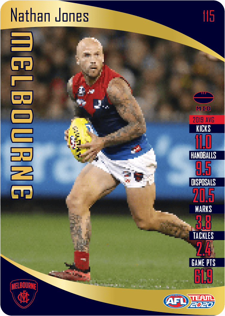 2020 Teamcoach Gold Card 115 Nathan JONES (Melb) - Click Image to Close