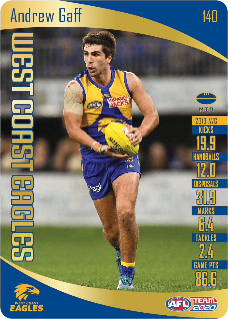2020 Teamcoach Gold Card 140 Andrew GAFF (WCE)