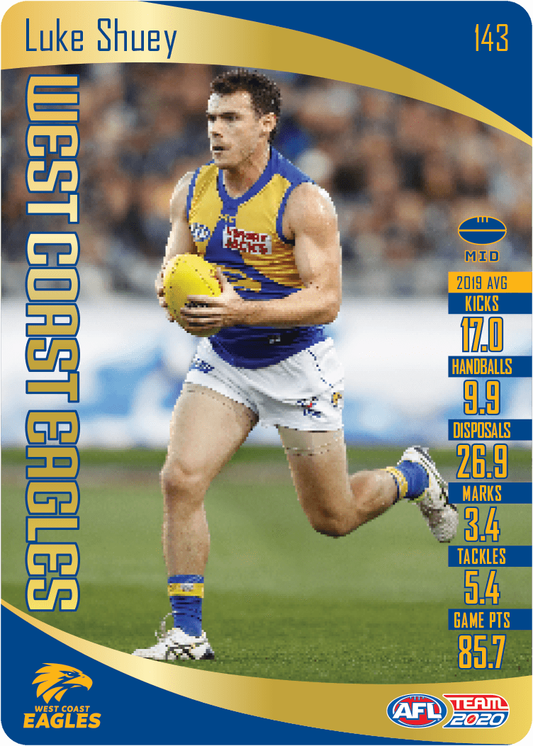 2020 Teamcoach Gold Card 143 Luke SHUEY (WCE) - Click Image to Close