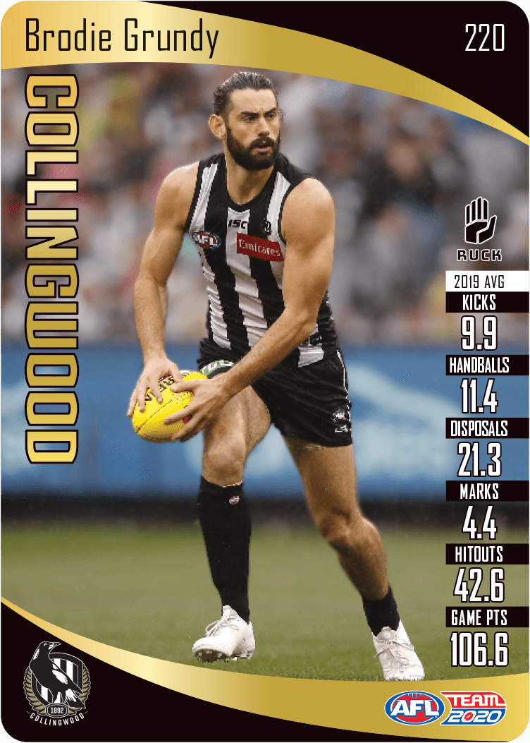 2020 Teamcoach Gold Card 220 Brodie GRUNDY (Coll) - Click Image to Close