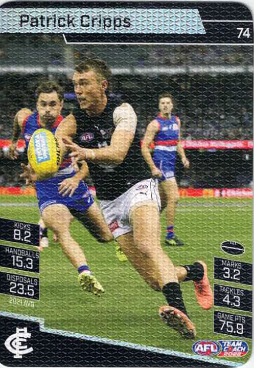 2022 Teamcoach Canvas Card 74 Patrick CRIPPS (Carl) - Click Image to Close