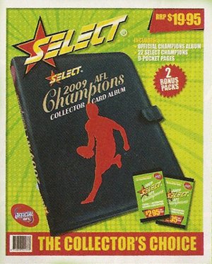 2009 Select AFL Champions Album (includes 2 packs and card)