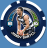 2009 Topps AFL Chipz Common Jimmy BARTEL (Geel)