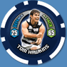 2009 Topps AFL Chipz Common Tom HAWKINS (Geel) - Click Image to Close