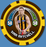 2009 Topps AFL Chipz Common Sam MITCHELL (Haw) - Click Image to Close
