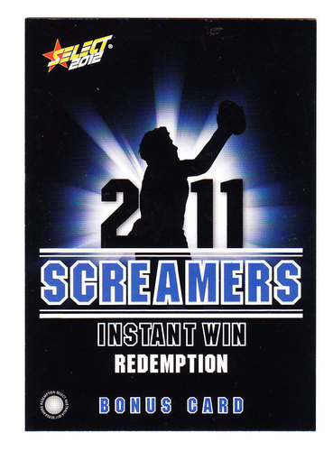 2012 Select Champions Blue Redemption Card