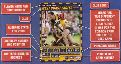 2007 AFL Teamcoach Common cards (any cards)